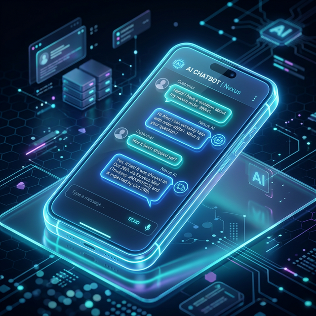 AI Chatbot Mockup on Mobile