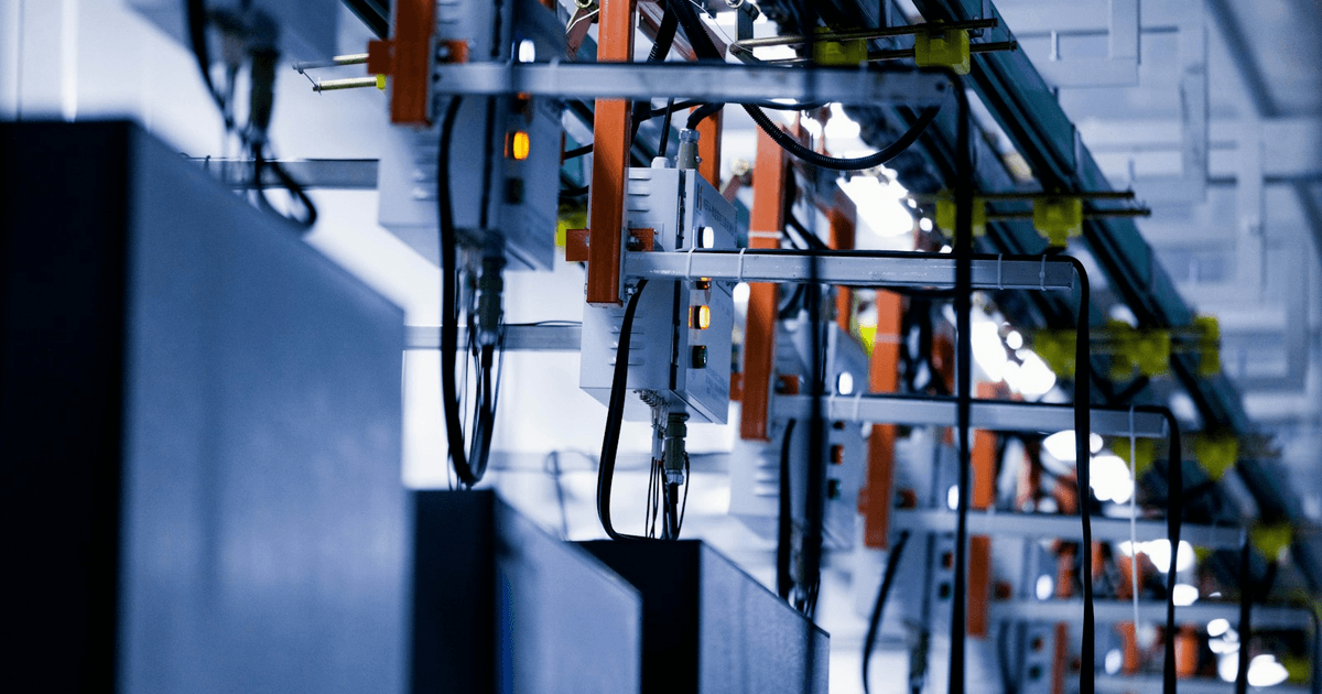 Server racks in a modern data centre representing headless WordPress infrastructure