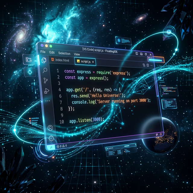 Floating Modern React Code Editor